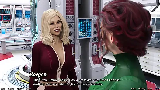 Закованная в космосе - стриптизерская милфа светит своими большими сиськами