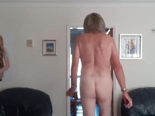 Kazzie naked in the lounge