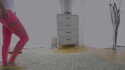 Teen masturbating in flexi positions