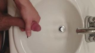Cumming in Sink