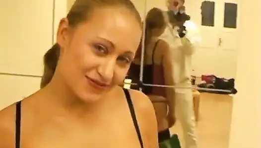 Cock-crazed beauty gets on her knees and licks a throbbing shaft
