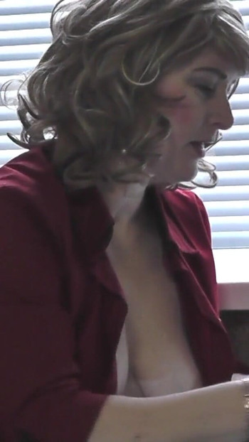 Epic moment from "Beautiful blonde MILF Platinum in kitchen eats banana, cream, masturbates wet pussy, gets strong orgasm."