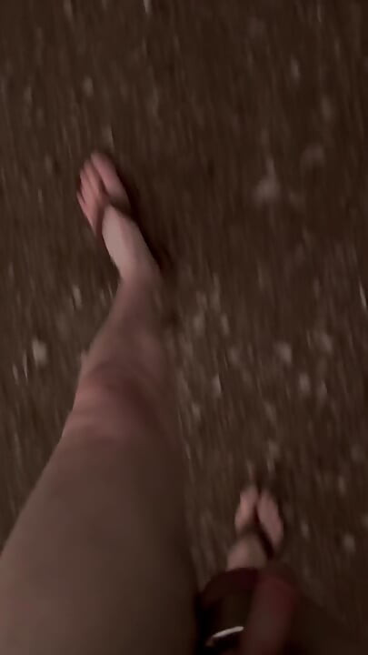 Long naked walk down lanes to river