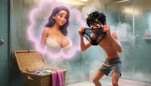 Evdeki güzel üvey anne Summer azdırıyor tutkulu mutfak karşılaşması için inşa ediyor (yapay zeka oluşturuldu)