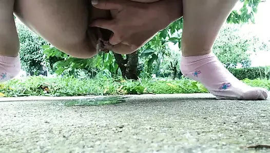 Pissing outdoor. Public pissing. Take my piss