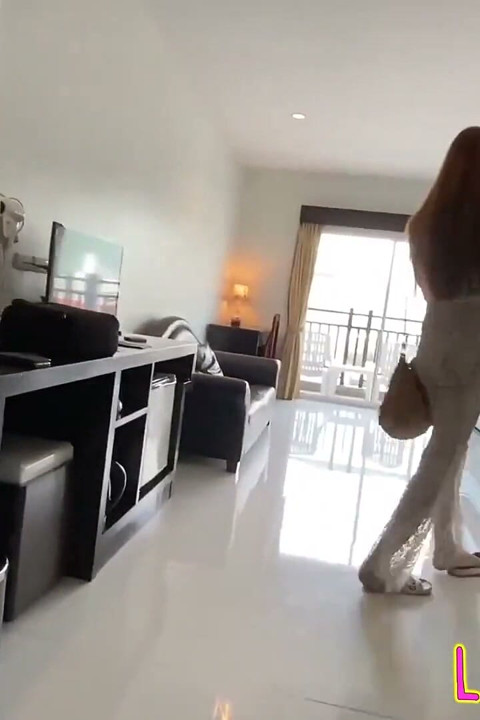 Ladyboystar - Tall Redhead Ladyboy in White Lace Dress Sucks My Dick POV