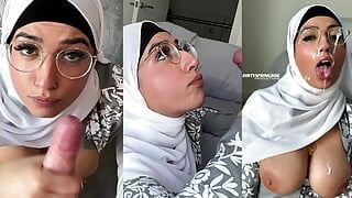 La inocente hijabi Aaliyah Yasin se cubre de esperma