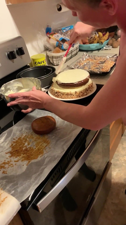 Emotional moment from "Milf Licking cream off penis while cooking food fetish"