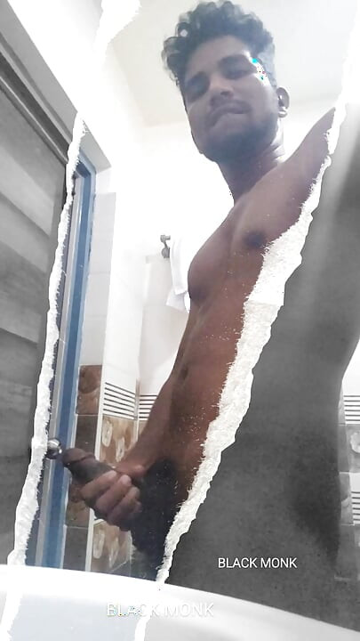 Big Black Indian Cock Masturbation Solo Cumshot