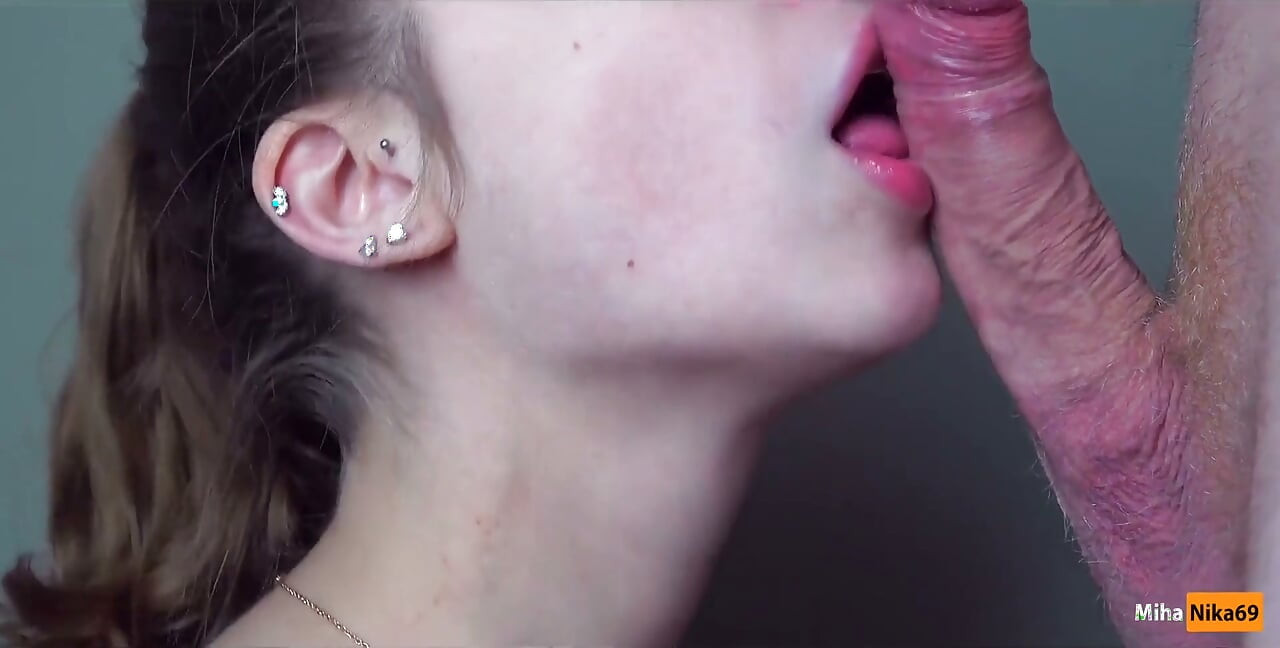 Stepsister Tasting Stepbrother's Cum - Close up Deepthroat Blowjob