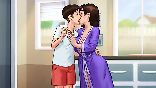 My stepmom couldn't resist the huge desire she had to make love to me - summertime saga