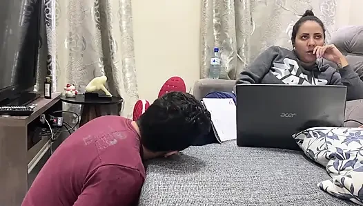 Kiffa Ignores Foot Slave While He Licks Her Sneakers Clean