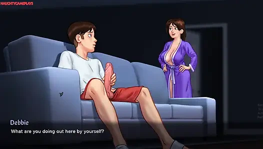 Summertime Saga Part 30 By DarkCookie - MILF Landlady Sucks His Huge Cock and Gives Him a Nice Foot job