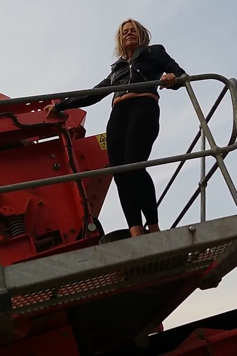 Grandma Is Walking Around in a Gravel Pit Wearing Sheer Leggings!