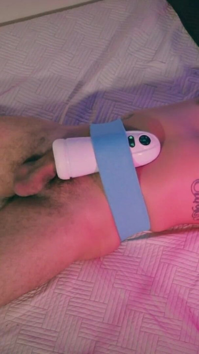 Iconic moment from "Big Dick Daddy Camilo Brown Hot Handsfree Cum Inside Automatic Toy"