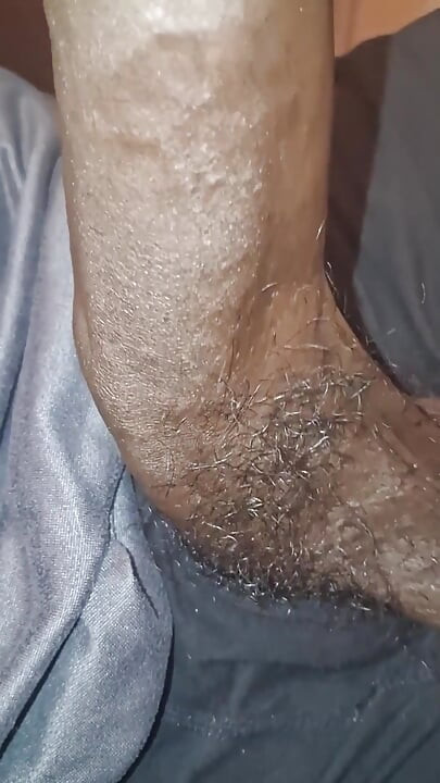 Stroking Big Black Uncut Dick Through Underwear