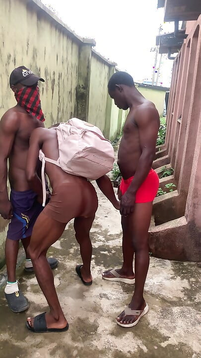 Threes-some with African top guys with massive 12 inches dick long