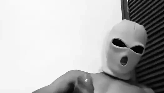 Masked BBC with Glasses and Balaclava Stroking Thick Uncut Black Cock Until Juicy Massive Cumshot Black20one