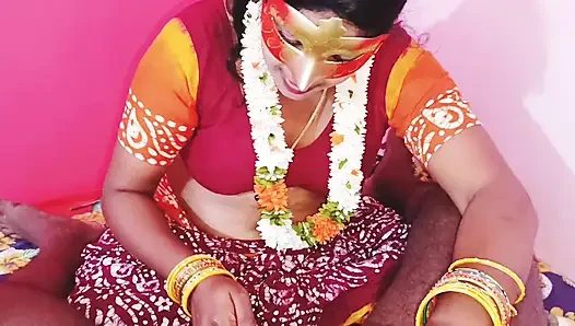 Pembicaraan kotor ibu tiri telugu dengan kain sree cantik india.