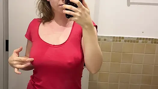 You Can See Her Big Nipples Through Her T-shirt