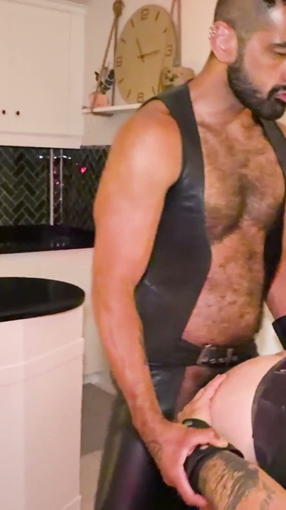 Leather Harness, Chaps, Throat & Breed - Ft. Rick Chasexx