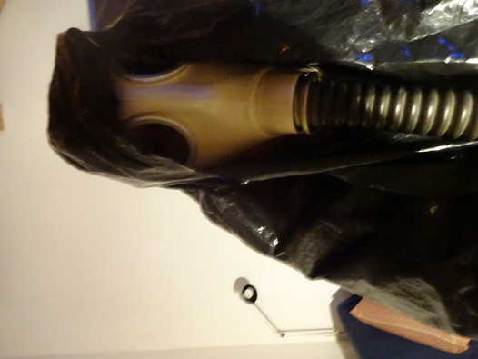 gasmasked black ABC Cape lover is riding Dildo