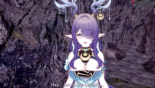 Lauma si cewek hot lagi asik nyepong kontol - genshin impact