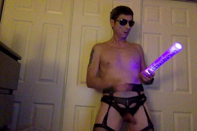 Sexy Logan Runner Male Stripper Dances with Glowlight Stick