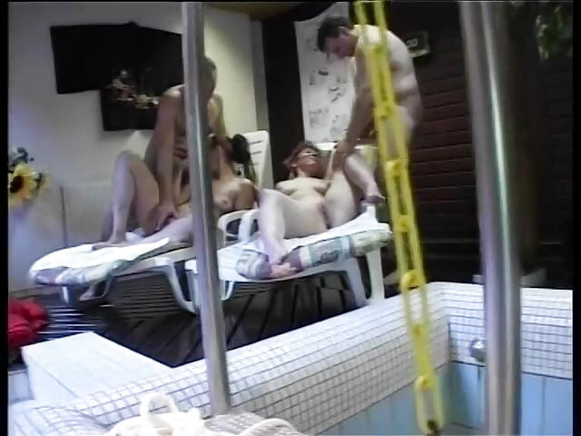 Sluts eat cum after riding two huge cocks together