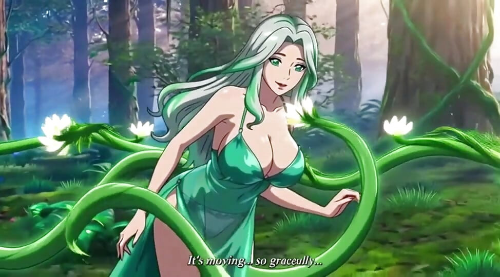 Sensual Forest Fantasy Vines Squeeze Her Big Boobs and Hips