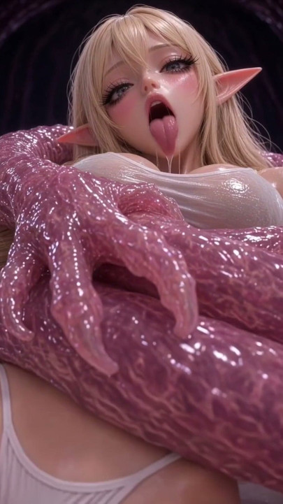 3d anime elf fucks with slime dragon | Clip 2