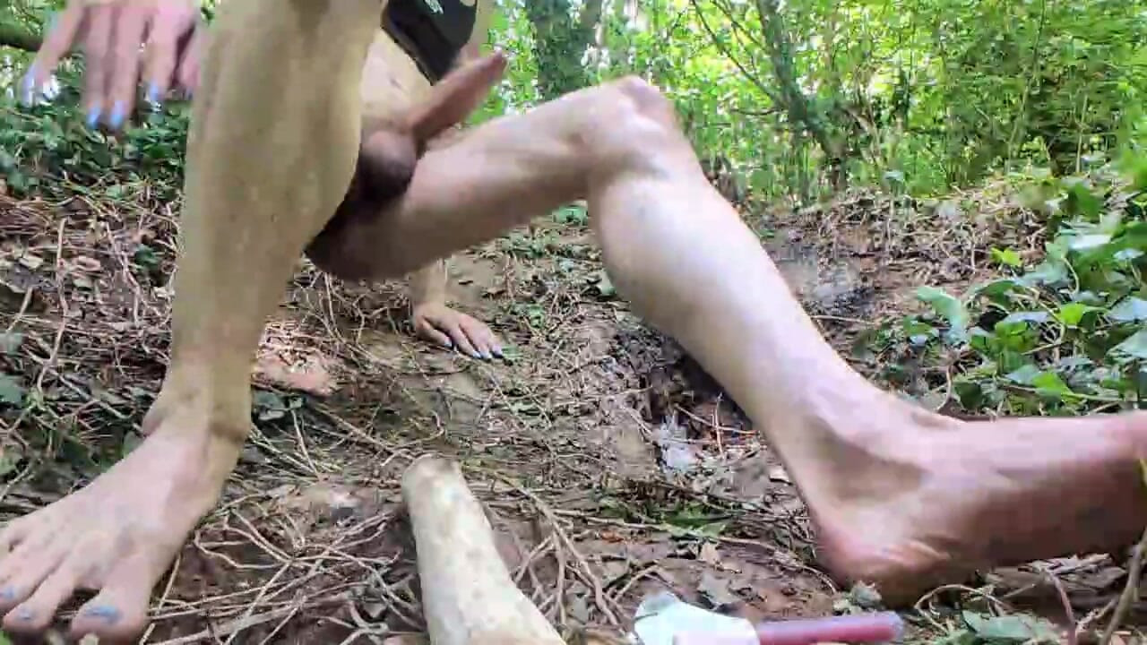 Heather masturbating in the woods