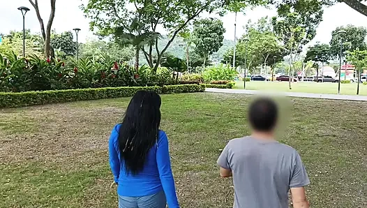 Athletic man finds a stranger in the park and invites her to his house to do kinky things.
