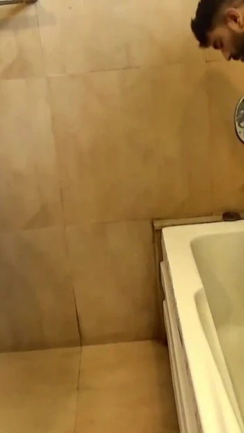 Stunning moment from "An actress was bathing and her servant sawe that. Seeing this actress took inside bathroom him and"