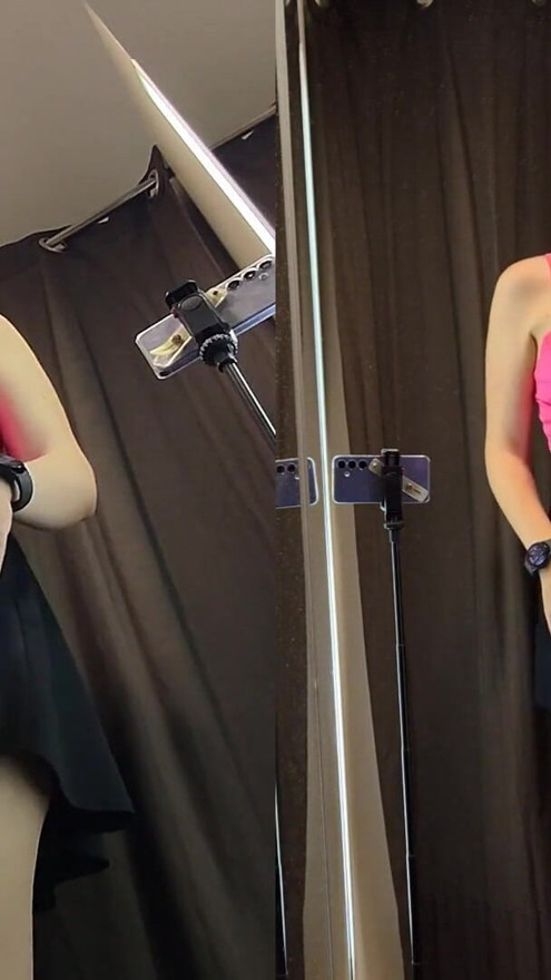 Naked girl with big boobs try on haul see throuh clothes. Amateur video | Clip 1