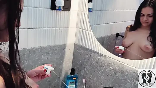 4k diş hijyen uzmanı rutin ağız fetişi yakın çekim çıplak