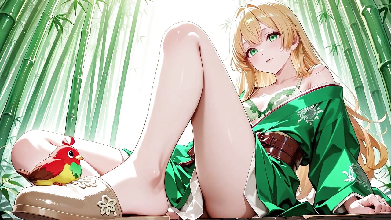 Lazy Japanese Corridor Morning, She Breathes Heavy Touching Her Chest with a Hazy Gaze Waiting for Your Touch