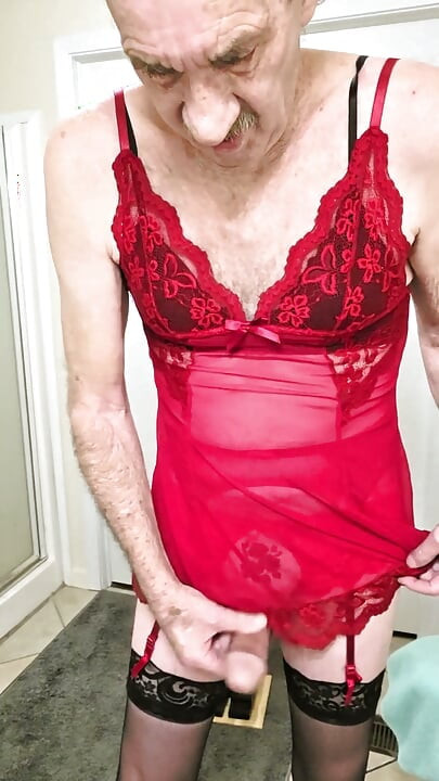 Grandpa rides his dildo