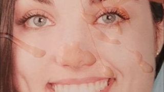 Cumtribute on cute smiling woman