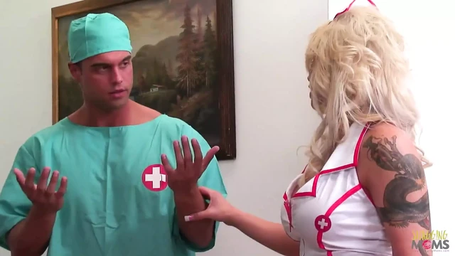 Big tits and big butt milf fucked with a doctor on the patient's bed