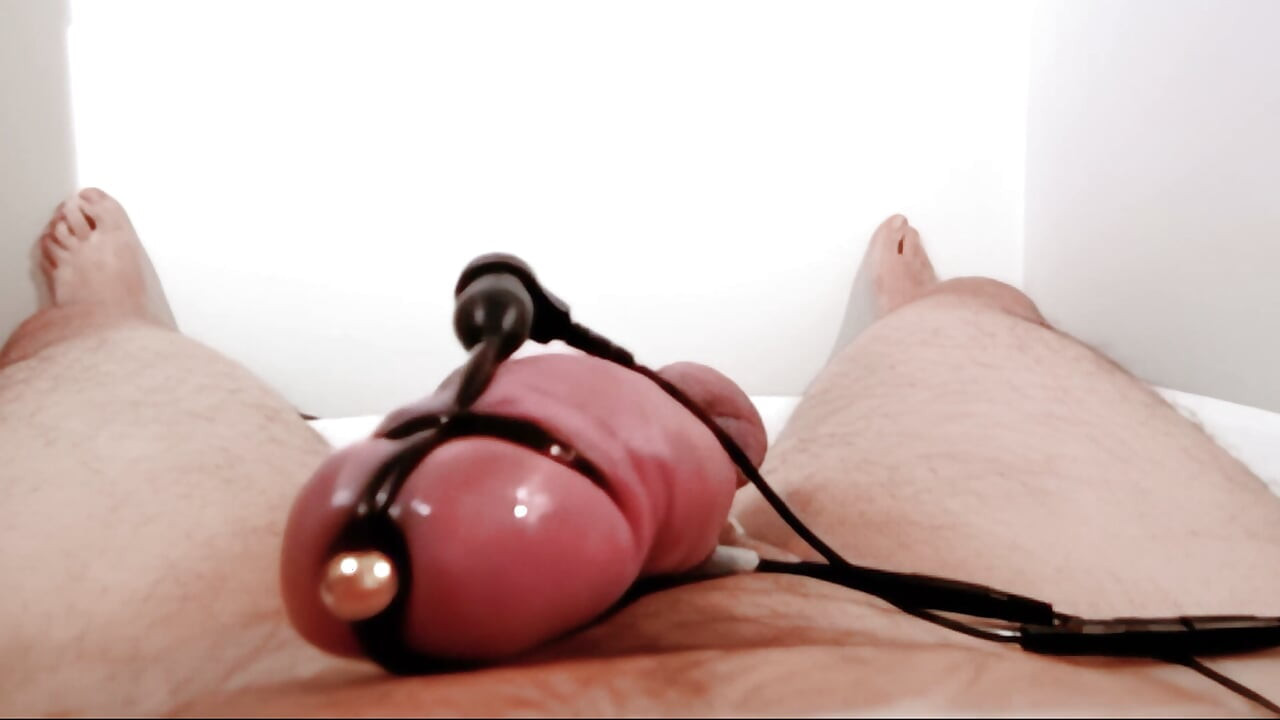 Extreme Estim CBT Big Cock Cumshot With Urethral Sounding Electrodes - Hands Free Edging & Orgasm With Huge Load Of Cum