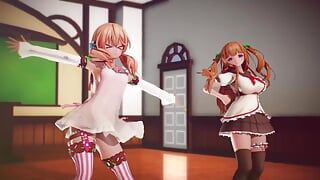 MMD R-18, anime, filles qui dansent, clip sexy 258