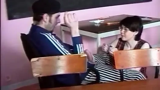 Sexy teen with hairy cunt gets anally drilled in a threesome