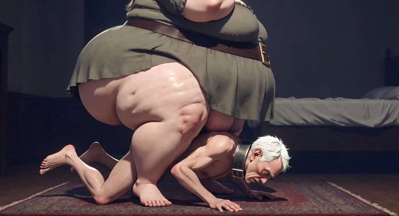 Massive SSBBW Dominatrix Crushing Skinny Slave with Her Weight - Humiliation