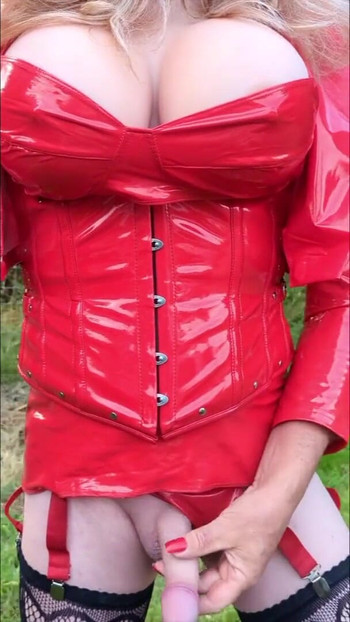 Thrilling moment from "Tranny Public Wanking by the Roadside"