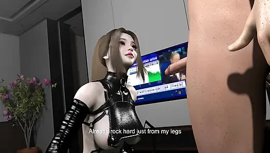 Bdsm lateks çoraplı ateşli kız erkek oyuncağıyla eğleniyor