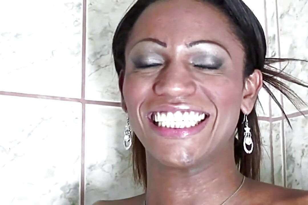 Fantastic Busty Black Tranny with Monster Cock Cums with Sex Machine in Ass