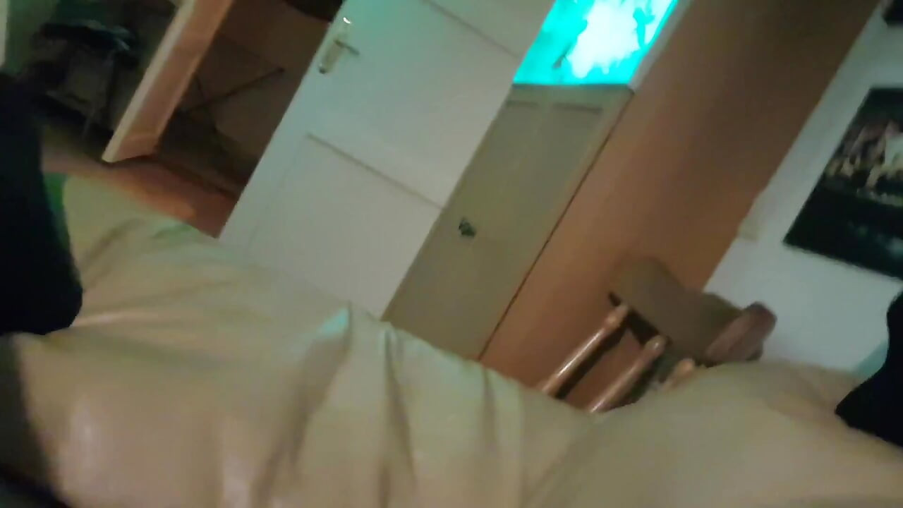 My Friend Is Lying on the Sofa in the Wet on a Wet Little Hole, He Jerks off His Cock