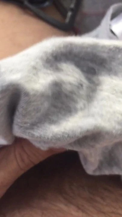Wanking for my mate with his wife's panties