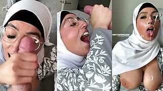 Unschuldige hijabi aaliyah Yasin wird mit sperma bedeckt